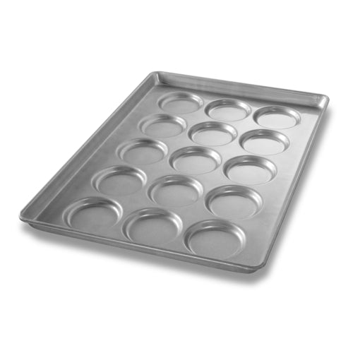 Chicago Metallic 42425 Burger Bun Pan, Epan, Makes (15) 4 1/10" Rounds, AMERICOAT Glazed 26 Ga Aluminized Steel-cityfoodequipment.com