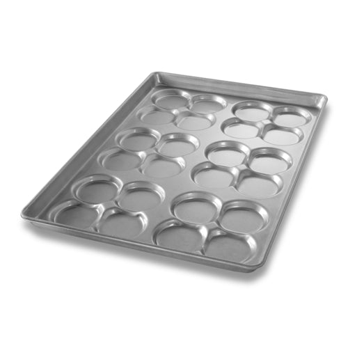 Chicago Metallic 42445 Cluster Burger Bun Pan, Epan, Makes (24) 3 4/5" Rounds, AMERICOAT Glazed 26 Ga Aluminized Steel-cityfoodequipment.com