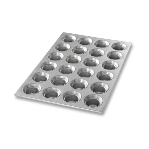 Chicago Metallic 42755 Mini Muffin Pan, Makes (24) 2 3/4" Muffins, AMERICOAT Glazed 26 Ga Aluminized Steel-cityfoodequipment.com
