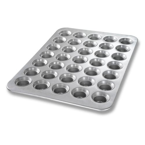 Chicago Metallic 42756 Mini Muffin Pan, Makes (35) 2 3/4" Muffins, AMERICOAT Glazed 26 Ga Aluminized Steel-cityfoodequipment.com