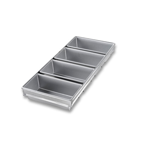 Chicago Metallic 44065 Bread Pan Set, Holds (4) 8" X 4" Pans, AMERICOAT Glazed 26 Ga. Aluminized Steel-cityfoodequipment.com