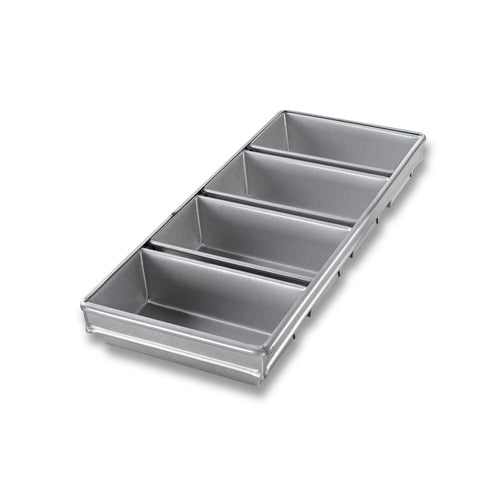 Chicago Metallic 44245 Bread Pan Set, Holds (4) 8 1/2" X 4 1/2" Pans, AMERICOAT Glazed 26 Ga Aluminized Steel-cityfoodequipment.com