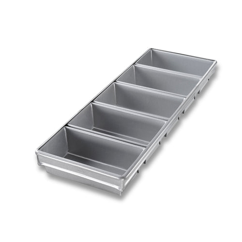 Chicago Metallic 44255 Bread Pan Set For (5) Loaves - 26"L X 9 7/32"W, Aluminized Steel, AMERICOAT® Glazed-cityfoodequipment.com