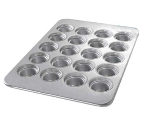 Chicago Metallic 44555 Large Crown Muffin Pan, Makes (20) 3 1/2" Muffins, AMERICOAT Glazed 26 Ga Aluminized Steel-cityfoodequipment.com