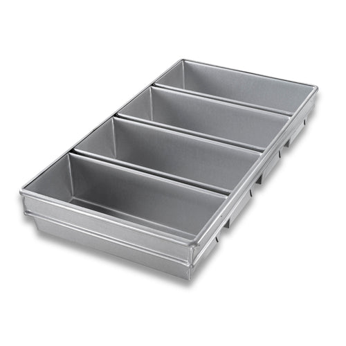 Chicago Metallic 44765 Bread Pan Set, Makes (4) 12" X 5" Loaves, AMERICOAT Glazed 26 Ga. Aluminized Steel-cityfoodequipment.com