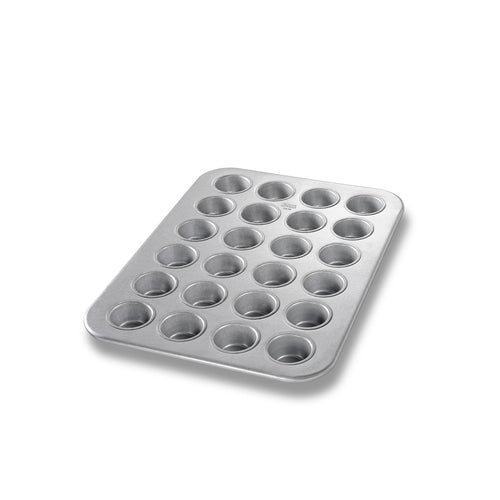 Chicago Metallic 45245 Mini Muffin Pan, Makes (24) 2 2/32" Muffins, AMERICOAT Glazed 26 Ga Aluminized Steel-cityfoodequipment.com