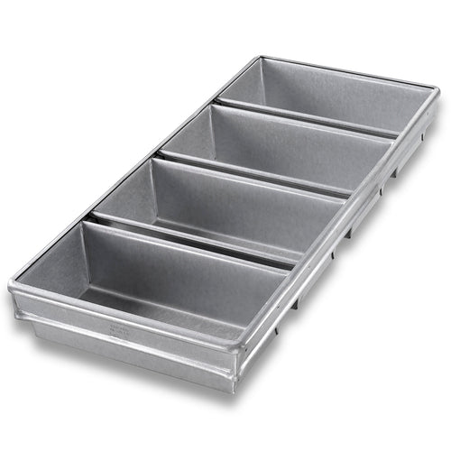 Chicago Metallic 45642 Bread Pan Set, Holds (4) 9" X 4 1/2" Pans, AMERICOAT Glazed 26 Ga Aluminized Steel-cityfoodequipment.com