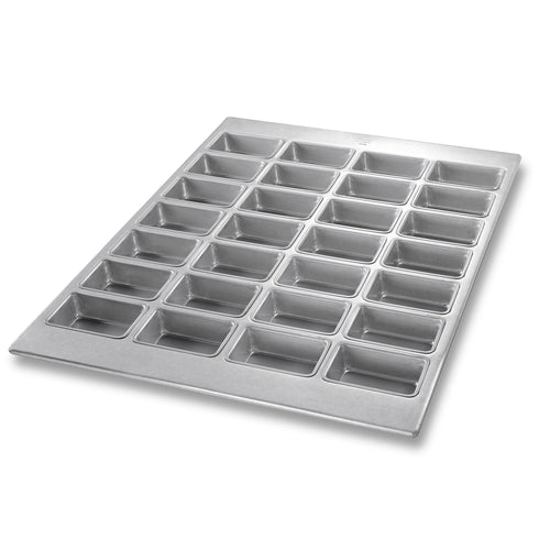 Chicago Metallic 45725 Mini Loaf Pan For (28) Loaves - Aluminized Steel, AMERICOAT® Glazed-cityfoodequipment.com