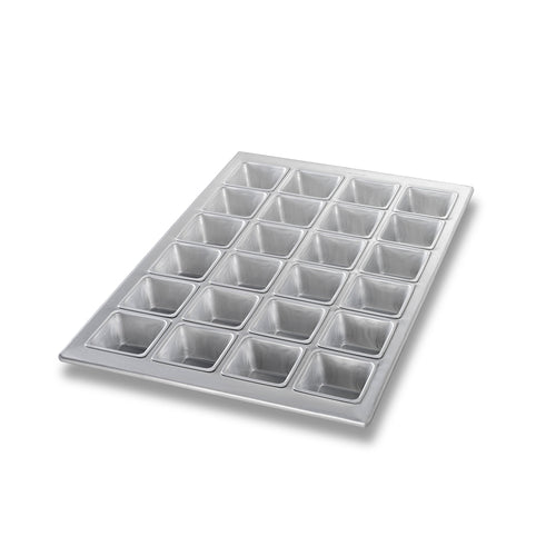 Chicago Metallic 46605 Square Muffin Pan, Makes (24) 2 3/5" Square Muffins, AMERICOAT Glazed 20 Ga Aluminized Steel-cityfoodequipment.com