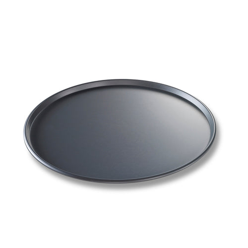 Chicago Metallic 49143 14" Thin Crust Pizza Pan, BAKALON, 3/8" Deep, AMERICOAT Glazed 14 Ga Anodized Aluminum-cityfoodequipment.com