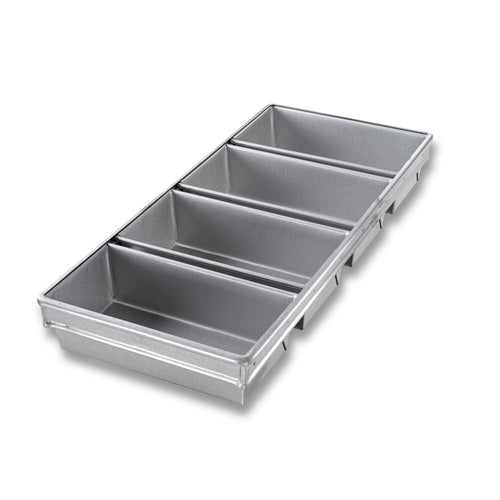 Chicago Metallic 49145 Bread Pan Set, Makes (4) 10" X 5" Loaves, AMERICOAT Glazed 26 Ga. Aluminized Steel-cityfoodequipment.com