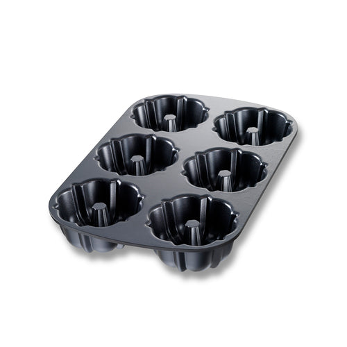 Chicago Metallic 50624 Bundt-Lette Pan, Makes (6) 4" Cakes, Non-Stick, 10 Ga. Cast Aluminum-cityfoodequipment.com