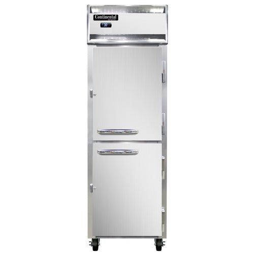 Continental 1RNHD 26" One Section Reach In Refrigerator, (2) Right Hinge Solid Doors, Top Compressor, 115v-cityfoodequipment.com