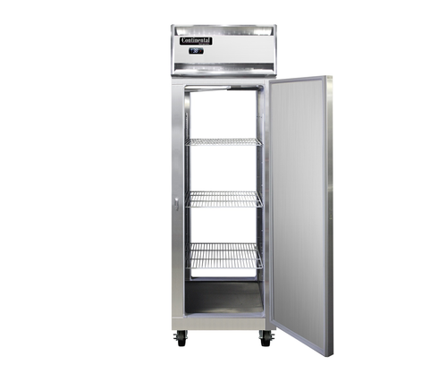 Continental 1RNPT 26" One Section Pass Thru Refrigerator, (2) Right Hinge Solid Doors, Top Compressor, 115v-cityfoodequipment.com