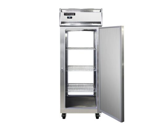Continental 1RENPT 28 1/2" One Section Pass Thru Refrigerator, (2) Right Hinge Solid Doors, 115v-cityfoodequipment.com