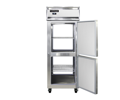 Continental 1RENPTHD 28 1/2" One Section Pass Thru Refrigerator, (4) Right Hinge Solid Doors, 115v-cityfoodequipment.com