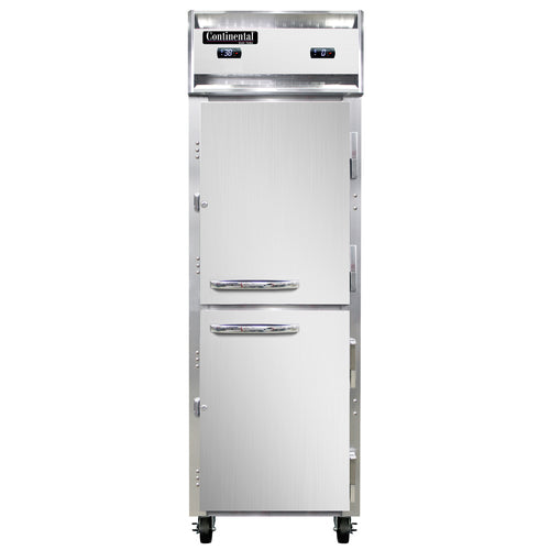 Continental 1RFNSSHD 26" One Section Commercial Combo Refrigerator Freezer - Solid Doors, Dual Temp, 115v-cityfoodequipment.com