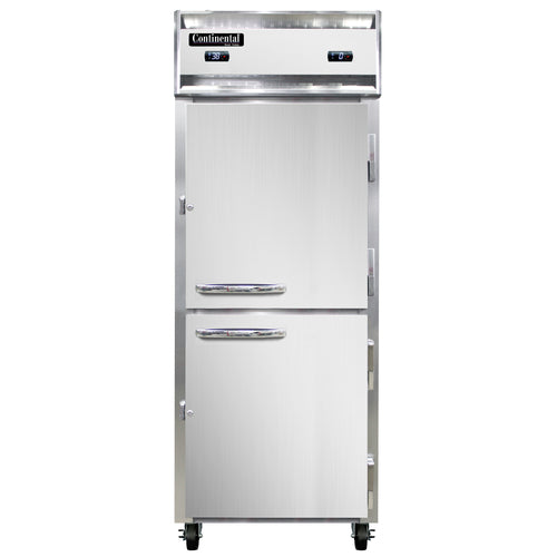Continental 1RFENHD 28 1/2" One Section Commercial Combo Refrigerator Freezer - Solid Doors, Dual Temp, 115v-cityfoodequipment.com