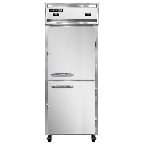 Continental 1RFENSSHD 28 1/2" One Section Commercial Combo Refrigerator Freezer - Solid Doors, Dual Temp, 115v-cityfoodequipment.com