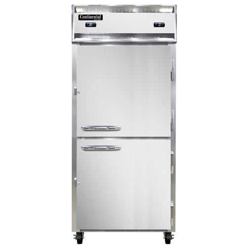 Continental 1RFXNSAHD 36 1/4" One Section Commercial Combo Refrigerator Freezer - Solid Doors, Dual Temp, 115v-cityfoodequipment.com