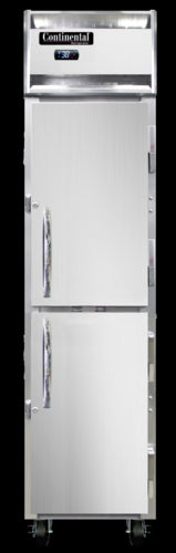 Continental 1RSENSAHD 17 3/4" One Section Reach In Refrigerator, (2) Right Hinge Solid Doors, Top Compressor, 115v-cityfoodequipment.com