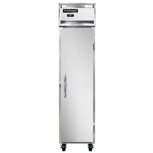 Continental 1RSENSS 17 3/4" One Section Reach In Refrigerator, (1) Right Hinge Solid Door, Top Compressor, 115v-cityfoodequipment.com
