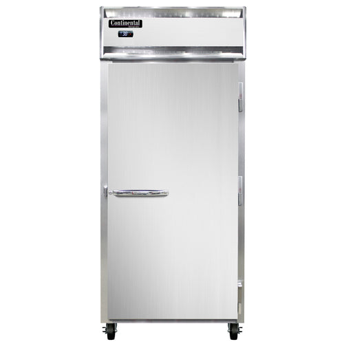 Continental 1RXNSS 36 1/4" One Section Reach In Refrigerator, (1) Right Hinge Solid Door, Top Compressor, 115v-cityfoodequipment.com