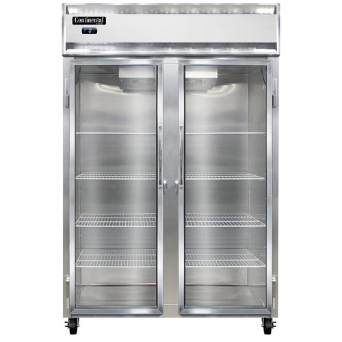 Continental 2FNSAGD 52" Two Section Reach In Freezer, (2) Left/Right Hinge Glass Doors, 115/208-230v-cityfoodequipment.com