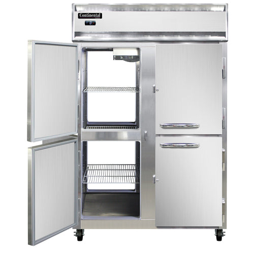 Continental 2FNSSPTHD 52" Two Section Pass Thru Freezer, (8) Left/Right Hinge Solid Doors, 115/208-230v-cityfoodequipment.com