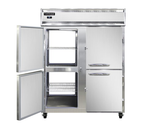 Continental 2FENPTHD 57" Two Section Pass Thru Freezer, (8) Left/Right Hinge Solid Doors, 115/208-230v-cityfoodequipment.com