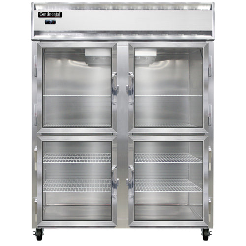 Continental 2FENSAGDHD 57" Two Section Reach In Freezer, (4) Left/Right Hinge Glass Doors, 115/208-230v-cityfoodequipment.com