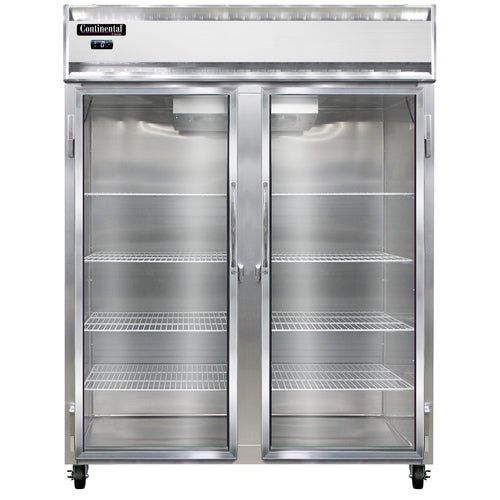 Continental 2FENSSGD 57" Two Section Reach In Freezer, (2) Left/Right Hinge Glass Doors, 115/208-230v-cityfoodequipment.com