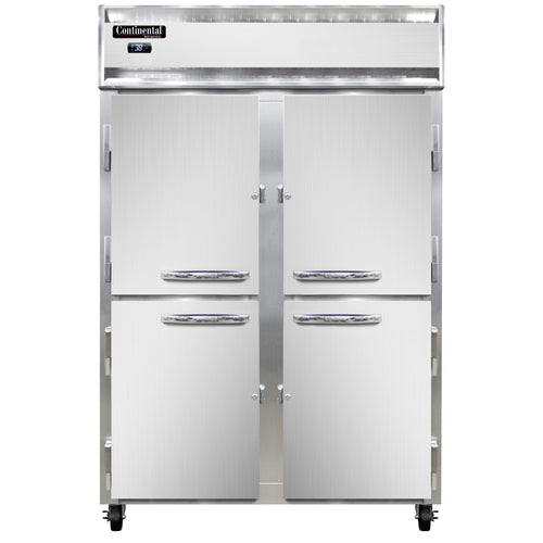 Continental 2RNHD 52" Two Section Reach In Refrigerator, (4) Left/Right Hinge Solid Doors, 115v-cityfoodequipment.com