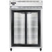 Continental 2RNSASGD 52" Two Section Reach In Refrigerator, (2) Sliding Glass Doors, Top Compressor, 115v-cityfoodequipment.com