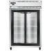 Continental 2RNSSSGD 52" Two Section Reach In Refrigerator, (2) Sliding Glass Doors, Top Compressor, 115v-cityfoodequipment.com