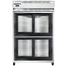 Continental 2RNSSSGDHD 52" Two Section Reach In Refrigerator, (4) Sliding Glass Doors, Top Compressor, 115v-cityfoodequipment.com