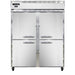 Continental 2RENHD 57" Two Section Reach In Refrigerator, (2) Left/Right Hinge Solid Doors, Top Compressor, 115v-cityfoodequipment.com