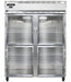 Continental 2RENSAGDHD 57" Two Section Reach In Refrigerator, (4) Left/Right Hinge Glass Doors, Top Compressor, 115v-cityfoodequipment.com