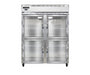 Continental 2RENSASGDHD 57" Two Section Reach In Refrigerator, (4) Sliding Glass Doors, Top Compressor, 115v-cityfoodequipment.com