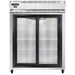 Continental 2RENSGD 57" Two Section Reach In Refrigerator, (2) Sliding Glass Doors, Top Compressor, 115v-cityfoodequipment.com
