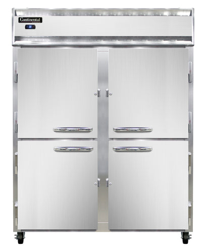 Continental 2RENSSHD 57" Two Section Reach In Refrigerator, (2) Left/Right Hinge Solid Doors, Top Compressor, 115v-cityfoodequipment.com