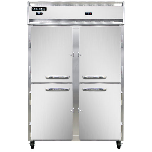 Continental 2RFNHD 52" Two Section Commercial Combo Refrigerator Freezer - Solid Doors, Dual Temp, 115v-cityfoodequipment.com