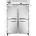 Continental 2RFNHD 52" Two Section Commercial Combo Refrigerator Freezer - Solid Doors, Dual Temp, 115v-cityfoodequipment.com