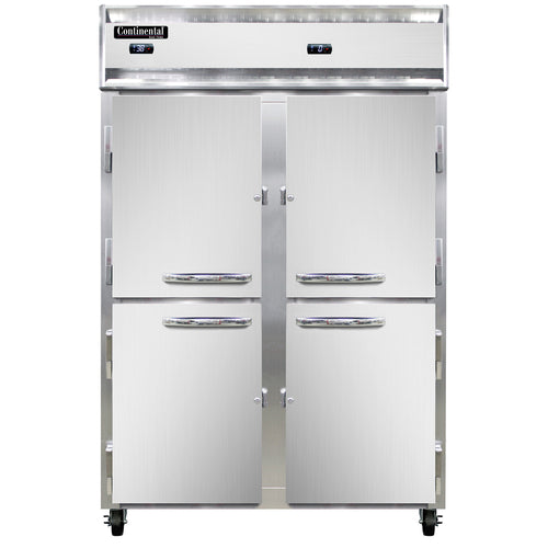 Continental 2RFNSSHD 52" Two Section Commercial Combo Refrigerator Freezer - Solid Doors, Dual Temp, 115v-cityfoodequipment.com