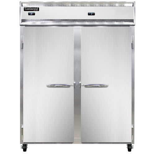 Continental 2RFENSS 57" Two Section Commercial Combo Refrigerator Freezer - Solid Doors, Dual Temp, 115v-cityfoodequipment.com