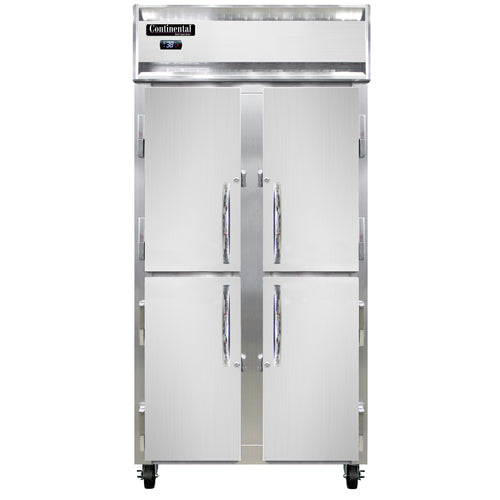 Continental 2RSENHD 36 1/4" Two Section Reach In Refrigerator, (4) Left/Right Hinge Solid Doors, Top Compressor, 115v-cityfoodequipment.com
