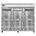 Continental 3FENSAGDHD 85 1/2" Three Section Reach In Freezer, (6) Left/right Hinge Glass Doors, 115/208-230v-cityfoodequipment.com