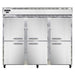 Continental 3FENSSHD 85 1/2" Three Section Reach In Freezer, (6) Left/Right Hinge Solid Doors, 115/208-230v-cityfoodequipment.com