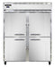 Continental 2RESNSAHD 57" Two Section Reach In Refrigerator, (4) Left/Right Hinge Solid Doors, Top Compressor, 115v-cityfoodequipment.com