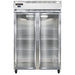 Continental 2FSNSAGD 52" Two Section Reach In Freezer, (2) Left/Right Hinge Glass Doors, 115/208-230v-cityfoodequipment.com